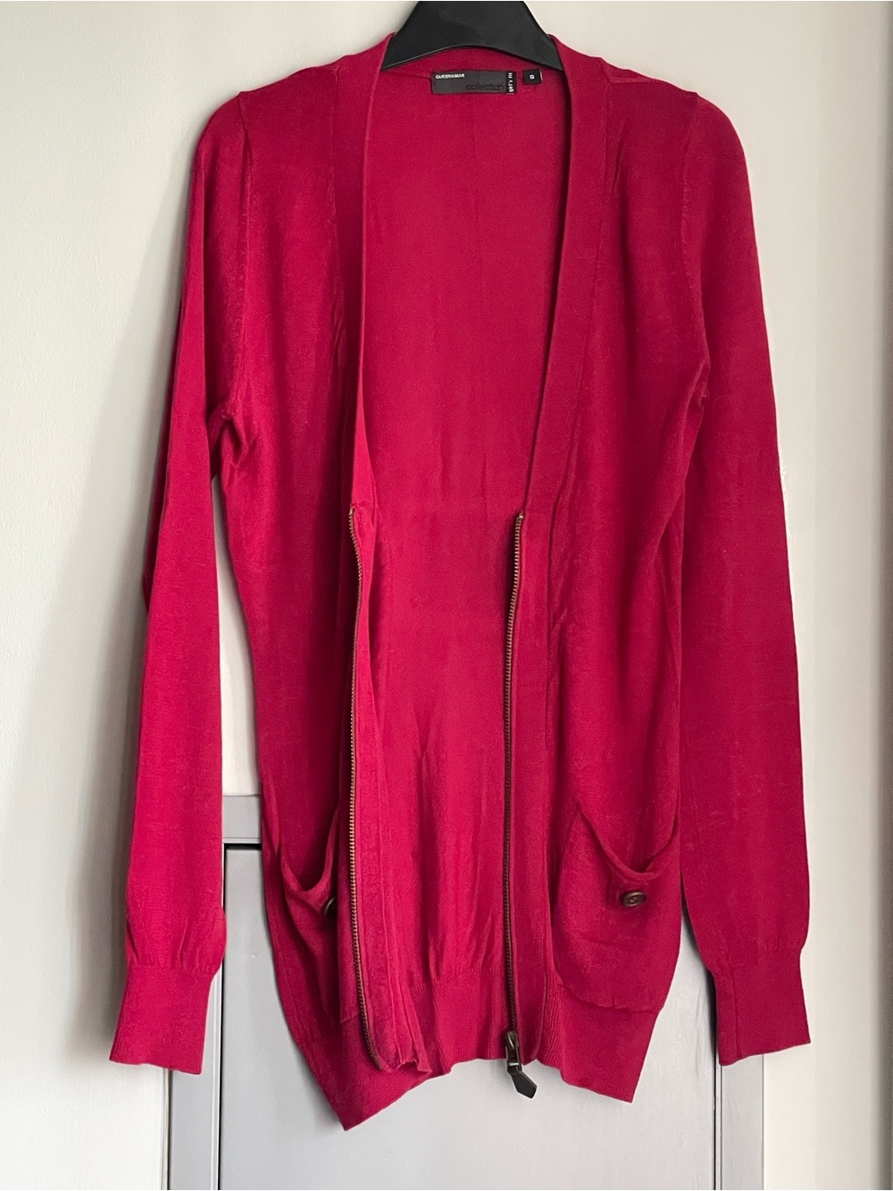 NWOT QUEBRAMAR Raspberry Zip-Front Cardigan